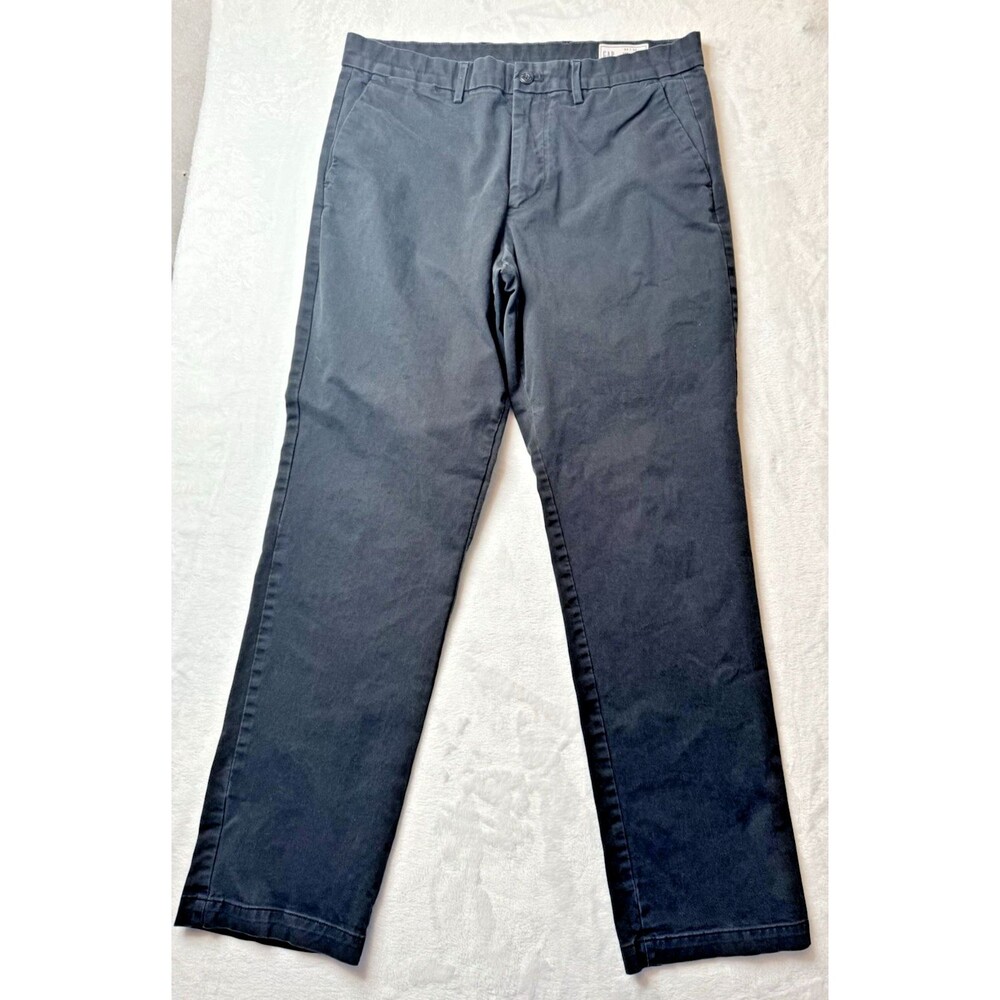 Gap Size 33X32 Mens Chino Khaki Pants Black Straight (Actual Inseam 31)